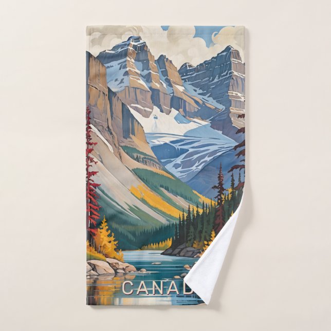 Poster de voyage du Canada texte personnalisé (Serviette à main)