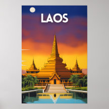 Poster de voyage du Laos