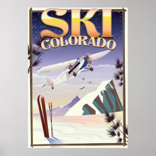 Poster de voyage du Ski colorado
