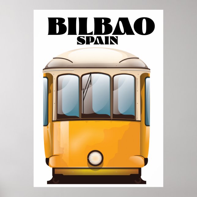 Poster de voyage en tramway Bilbao Espagne (Devant)
