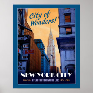 Poster de voyage Faux Vintage NYC