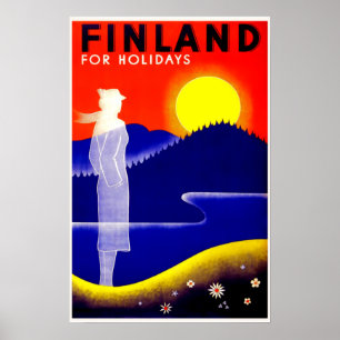 Poster de voyage Finlande vintage