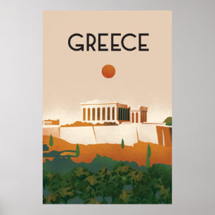 poster de voyage Grèce Athènes