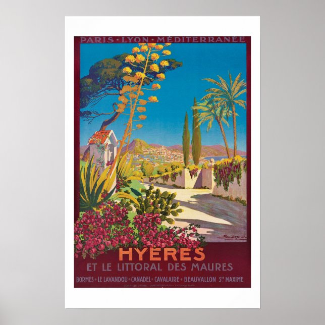 Poster de voyage Hyères France (Devant)