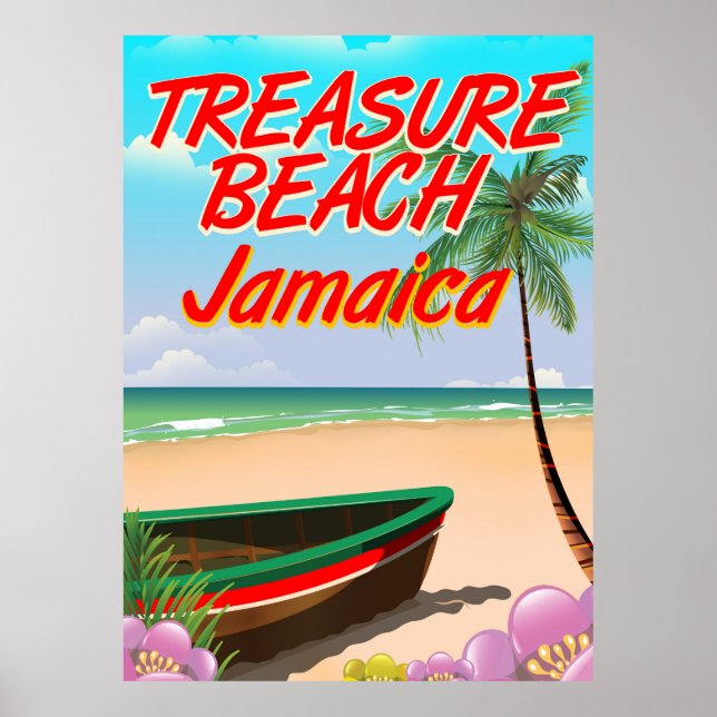 Poster de voyage Jamaïque sur la plage au trésor (Devant)