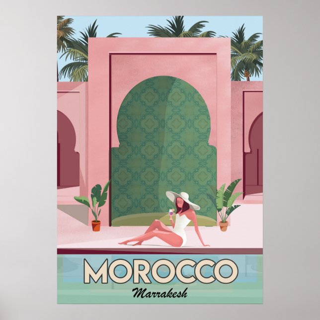 poster de voyage Maroc marrakech (Devant)