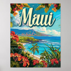 Poster de voyage Maui Hawaii Poster d'art Imprimer