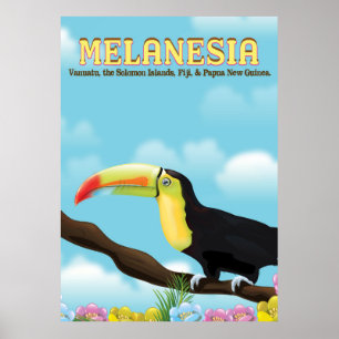 poster de voyage Melanesia Toucan