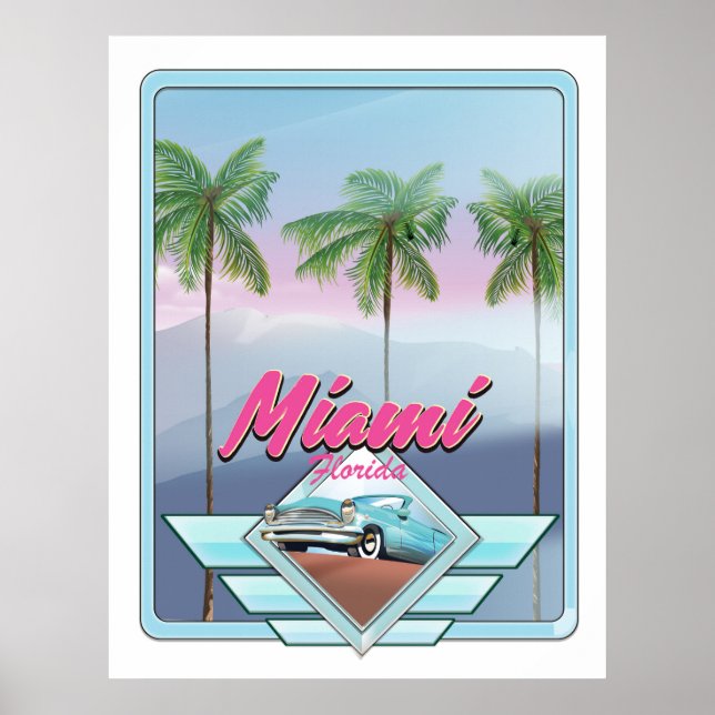 poster de voyage Miami Florida Vintage (Devant)