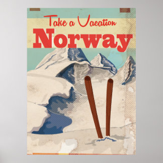 Poster de voyage Norvège vintage