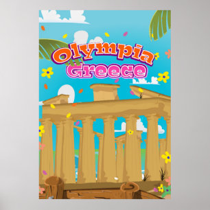 poster de voyage Olympia Grèce.