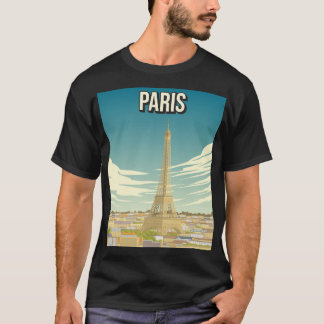 Poster de voyage Paris vintage Tour Eiffel T-shirt