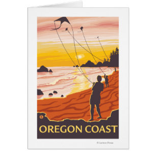 Poster de voyage Plage & KitesCoastVintage