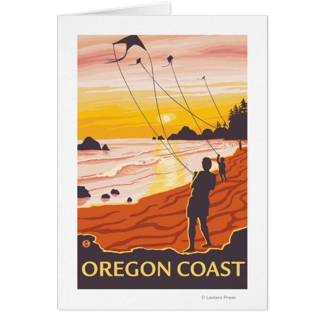 Poster de voyage Plage & KitesCoastVintage (Devant)