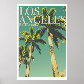 Poster de voyage Retro Los Angeles Palm Tree