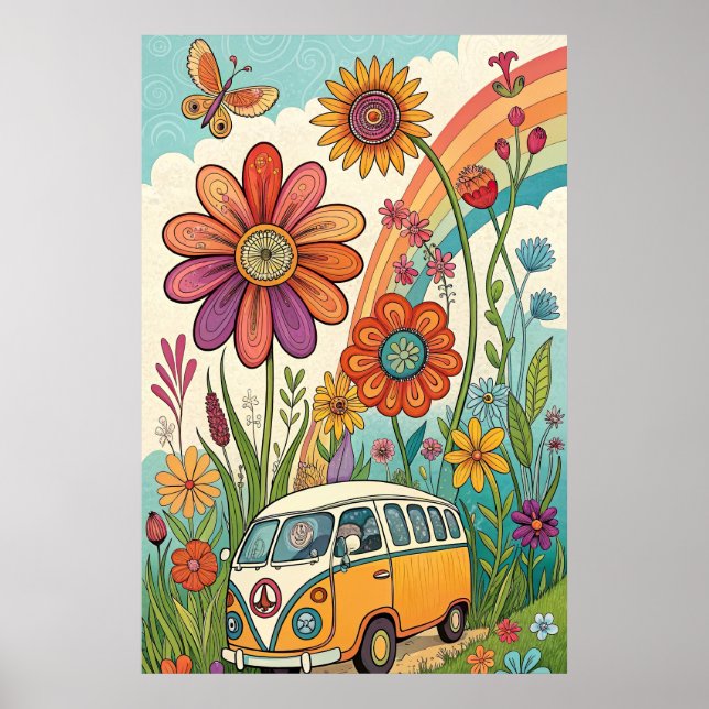 Poster de voyage Retro Vibe Road (Devant)