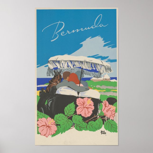 Poster de voyage Romantique Vintage Bermudes (Devant)