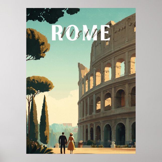 Poster de voyage Rome - Colisée Art Mur (Devant)