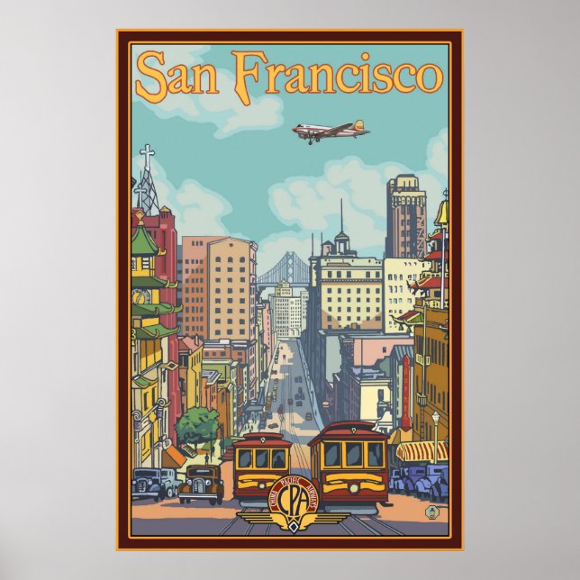 Poster de voyage San Francisco - California Street (Devant)