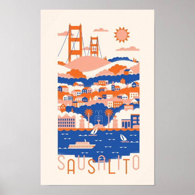 Poster de voyage Sausalito California (Devant)