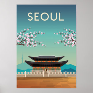 Poster de voyage Séoul Corée