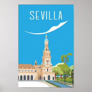poster de voyage Sevilla Espagne