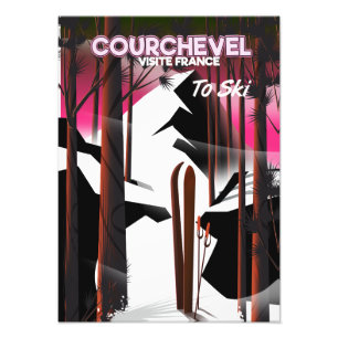 poster de voyage ski de Courchevel, France