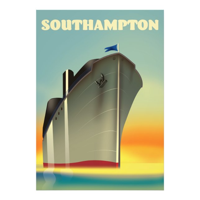 Poster de voyage Southampton pour paquebots de cro (Devant)