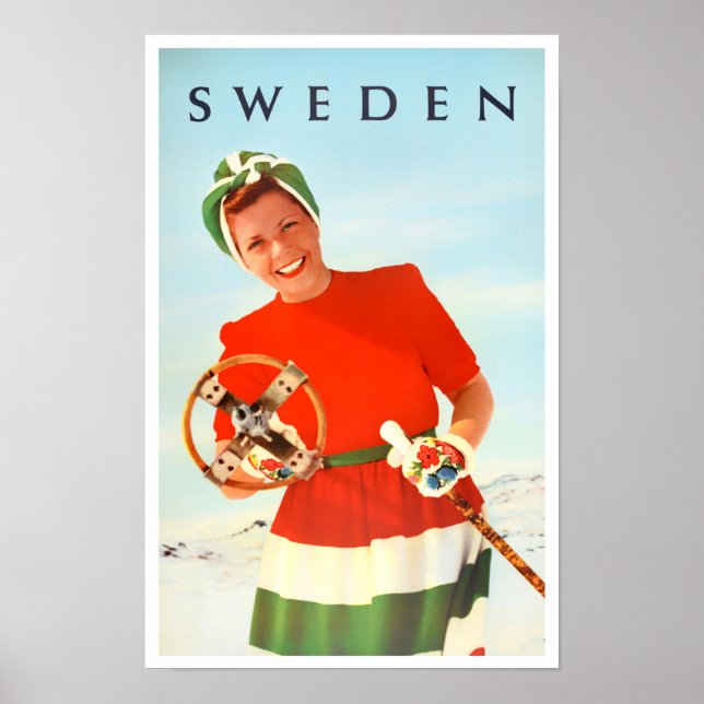 Poster de voyage Suède vintage (Devant)