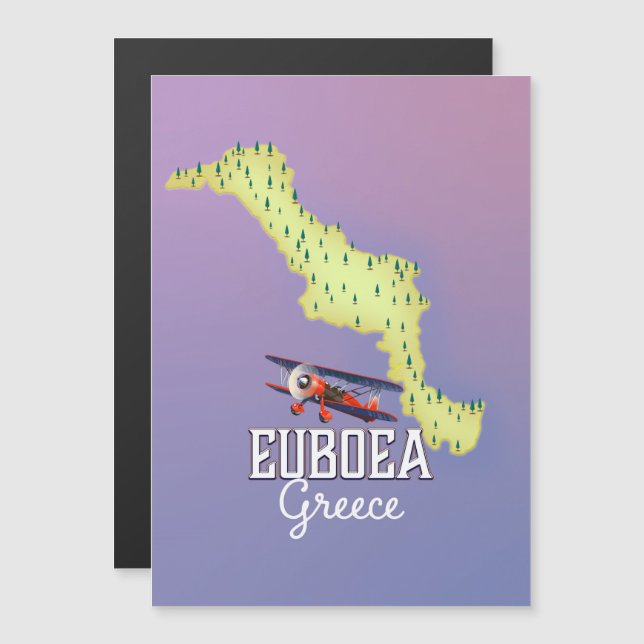 poster de voyage sur la carte Euboea Grèce (Devant / Derrière)