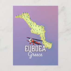 poster de voyage sur la carte Euboea Grèce