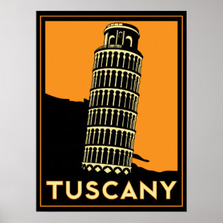 Poster de voyage toscane art déco rétro italie