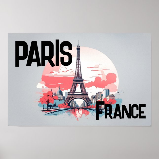 Poster de voyage Tour Eiffel Paris (Devant)