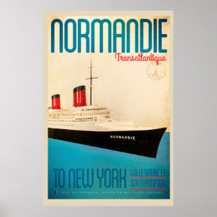 Poster de voyage Transatlantique vintage