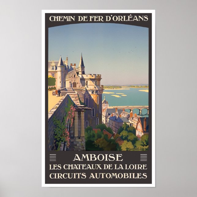 Poster de voyage vintage Amboise France (Devant)