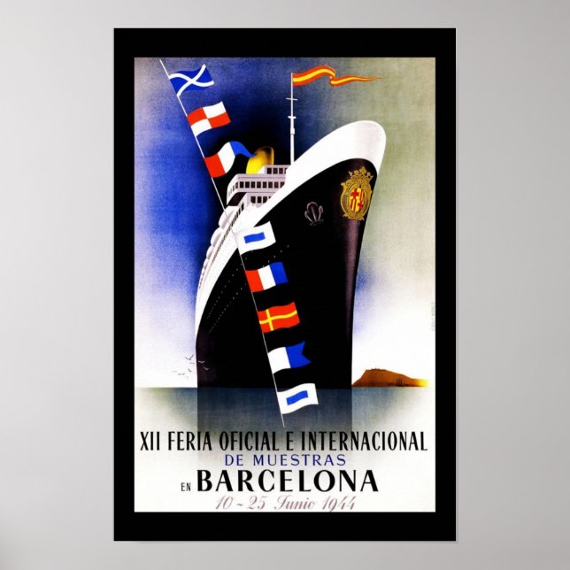 Poster de voyage Vintage Barcelone Espagne (Devant)