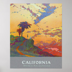 Poster de voyage vintage California États-Unis