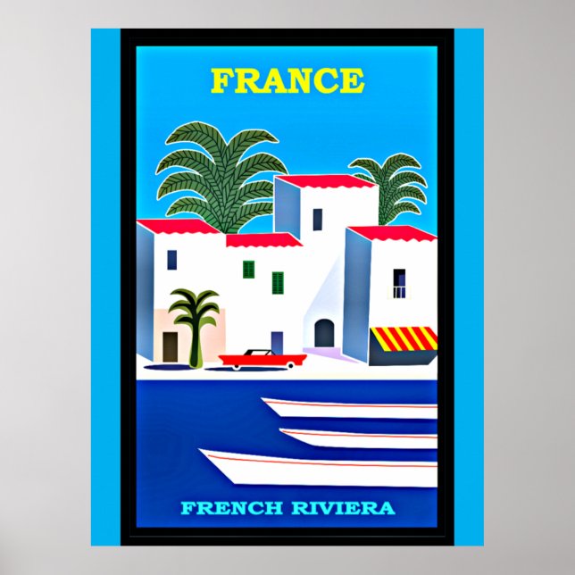 poster de voyage vintage Côte d'Azur (Devant)