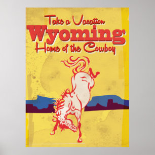 Poster de voyage vintage du Wyoming