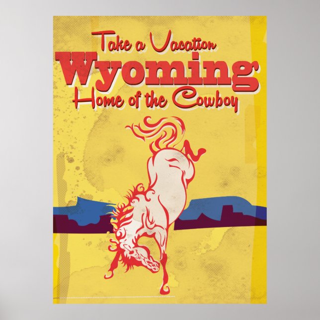 Poster de voyage vintage du Wyoming (Devant)