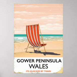 Poster de voyage vintage Gower Peninsula Pays de G