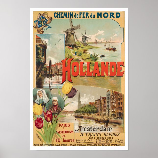 Poster de voyage vintage Holland (Devant)