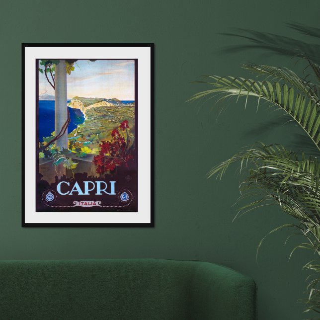 Poster de voyage Vintage italien Capri (Capri Italy vintage travel poster)