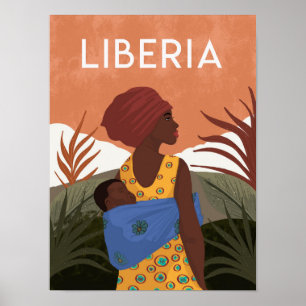Poster de voyage vintage Liberia Sierra Leone