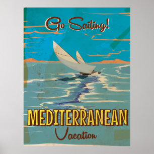 poster de voyage vintage méditerranéen