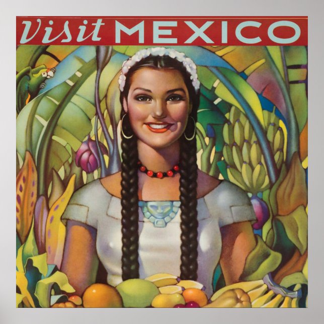 Poster de voyage vintage Mexique (Devant)