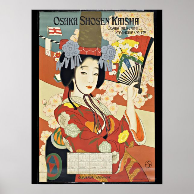Poster de voyage vintage Osaka Japon (Devant)