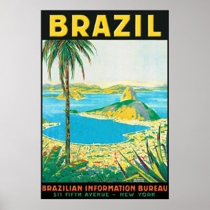 Poster de voyage vintage Rio Brésil