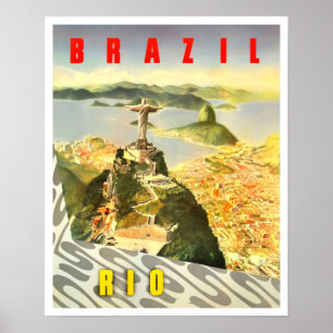 Poster de voyage vintage Rio de Janeiro Brasil