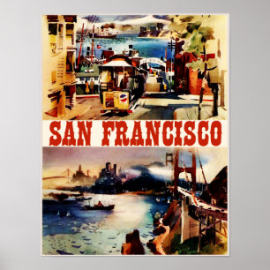 Poster de voyage vintage San Francisco